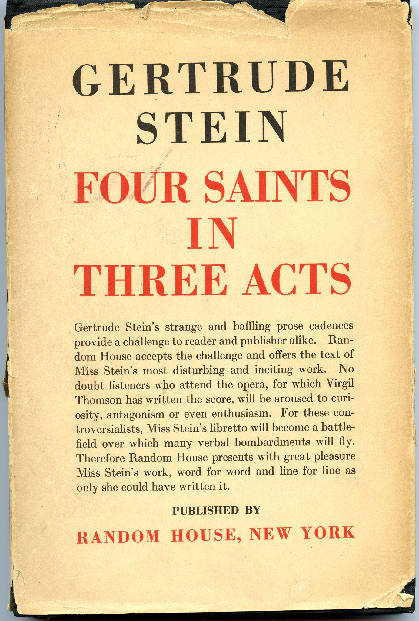 Image for Four Saints in Three Acts